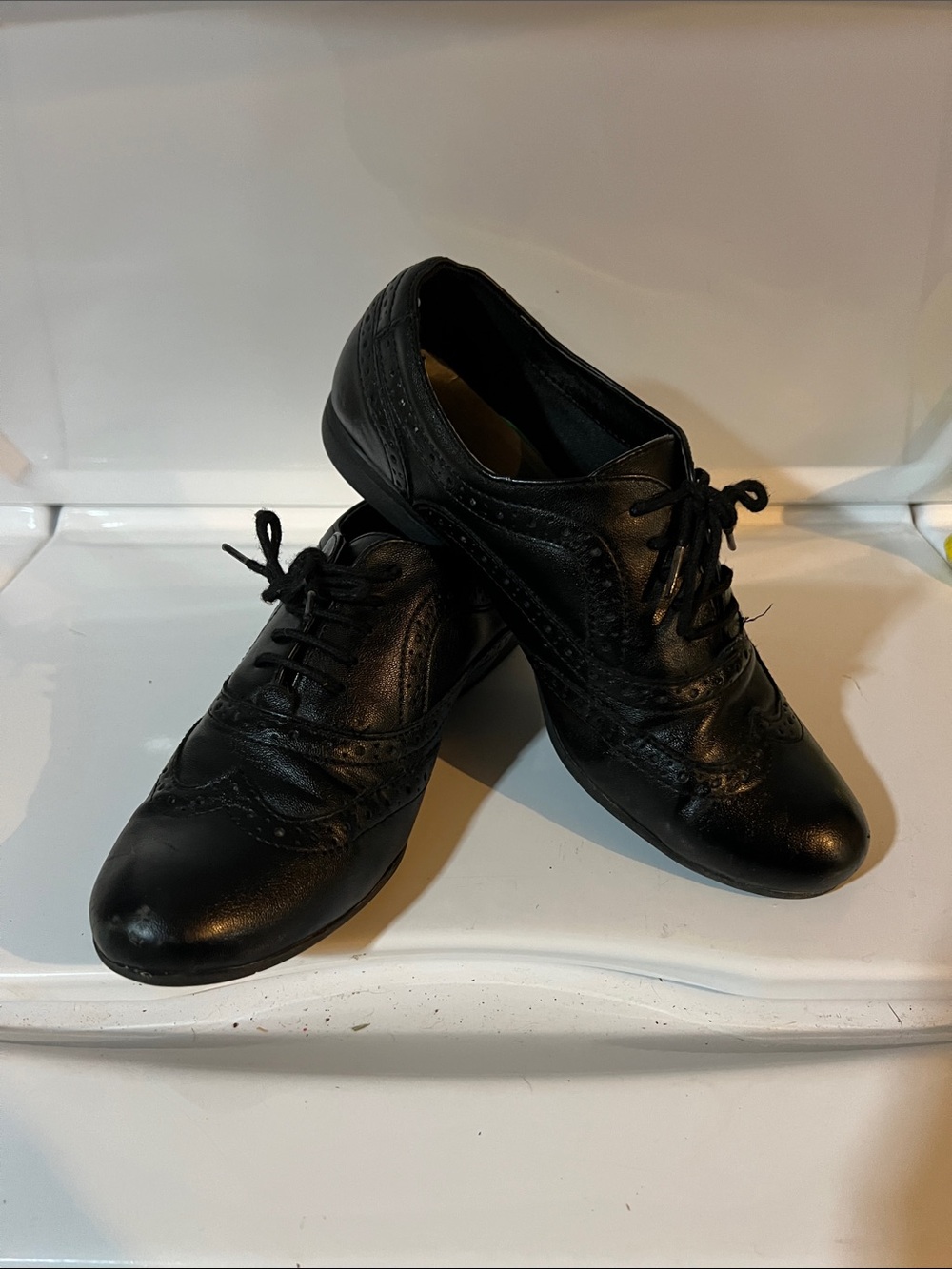 Xappeal Black Leather Brogue Derby Shoes women’s 7